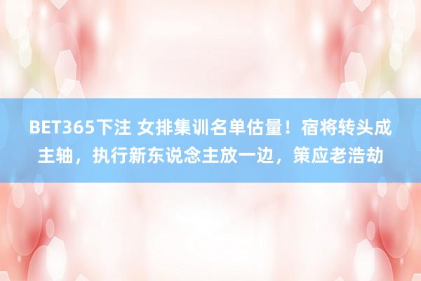 BET365下注 女排集训名单估量！宿将转头成主轴，执行新东说念主放一边，策应老浩劫