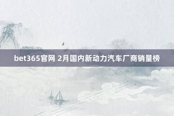 bet365官网 2月国内新动力汽车厂商销量榜