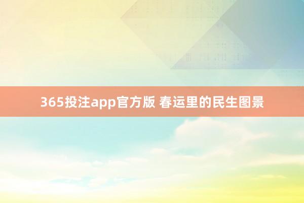 365投注app官方版 春运里的民生图景