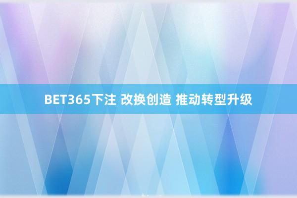 BET365下注 改换创造 推动转型升级