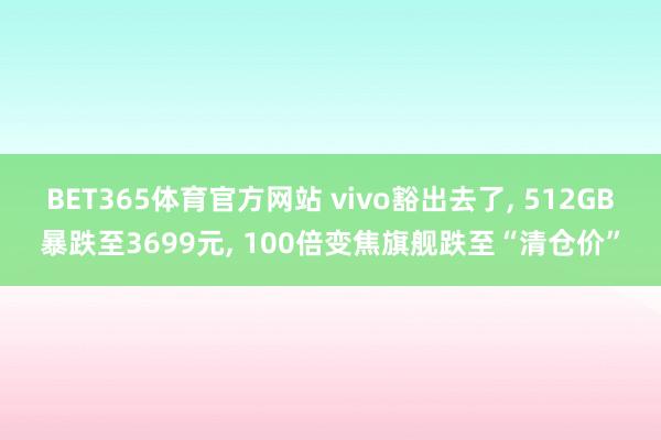 BET365体育官方网站 vivo豁出去了， 512GB暴跌至3699元， 100倍变焦旗舰跌至“清仓价”