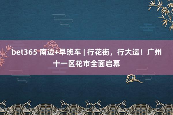 bet365 南边+早班车 | 行花街，行大运！广州十一区花市全面启幕