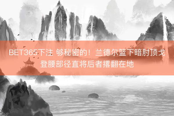 BET365下注 够秘密的！兰德尔篮下暗肘顶戈登腰部径直将后者撂翻在地