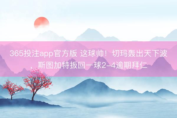 365投注app官方版 这球帅！切玛轰出天下波，斯图加特扳回一球2-4逾期拜仁