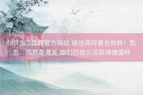 BET365体育官方网站 球迷高呼要去柏林！凯恩：固然是激发 咱们已很久没取得德国杯