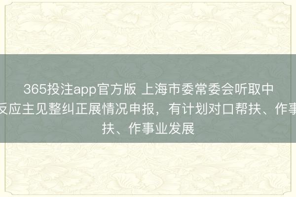 365投注app官方版 上海市委常委会听取中央巡查反应主见整纠正展情况申报，有计划对口帮扶、作事业发展