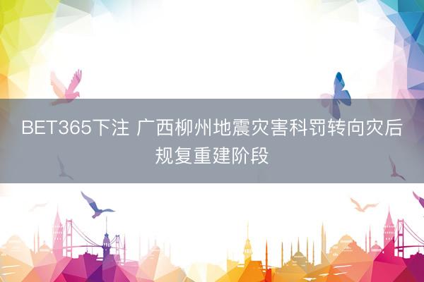 BET365下注 广西柳州地震灾害科罚转向灾后规复重建阶段