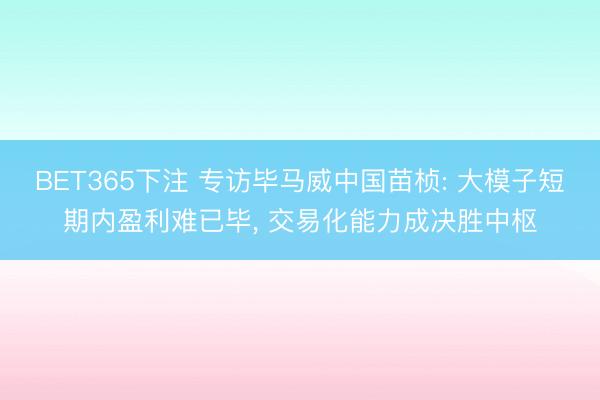 BET365下注 专访毕马威中国苗桢: 大模子短期内盈利难已毕， 交易化能力成决胜中枢