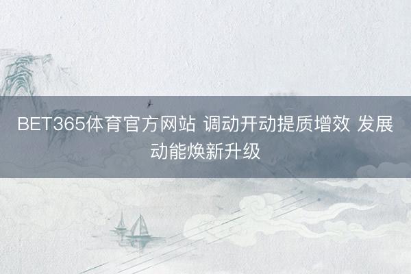 BET365体育官方网站 调动开动提质增效 发展动能焕新升级