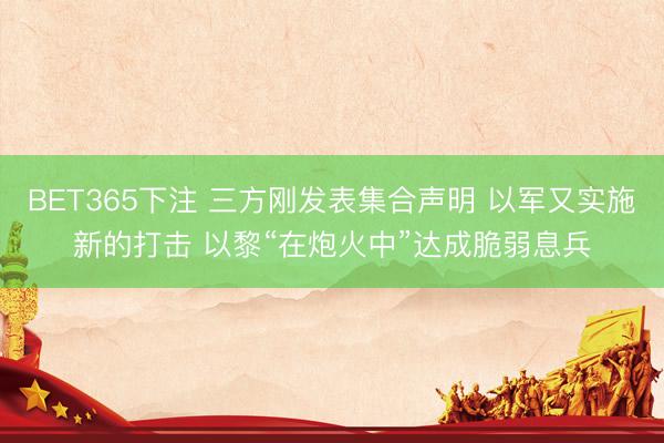 BET365下注 三方刚发表集合声明 以军又实施新的打击 以黎“在炮火中”达成脆弱息兵