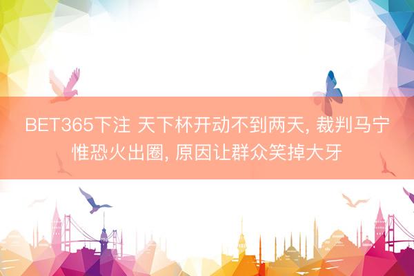 BET365下注 天下杯开动不到两天， 裁判马宁惟恐火出圈， 原因让群众笑掉大牙