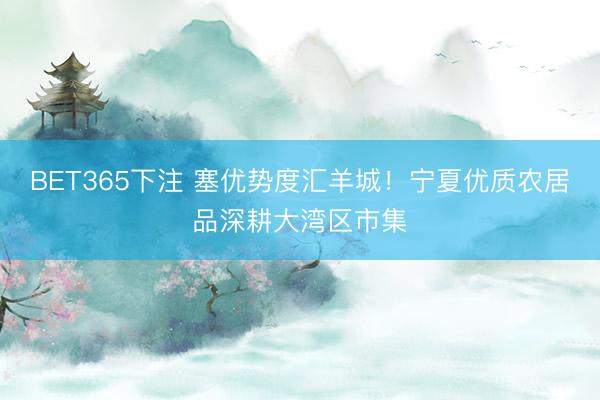 BET365下注 塞优势度汇羊城！宁夏优质农居品深耕大湾区市集